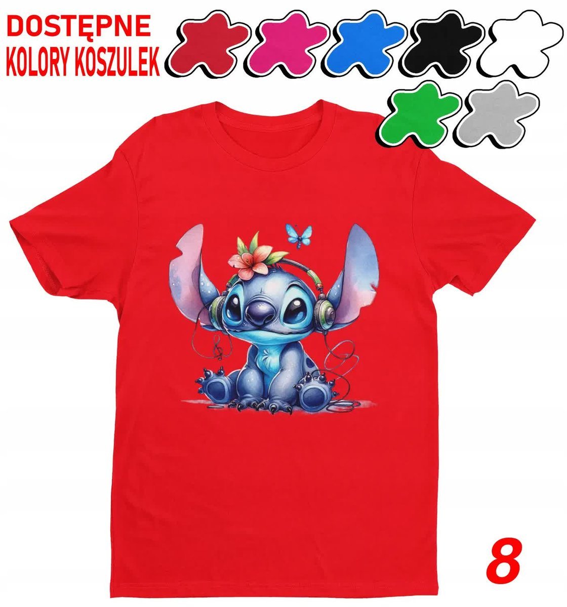Koszulka Dziecięca Z Nadrukiem Stitch Stich Angel Dużo Wzorów -L 146-152