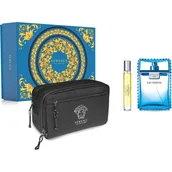 Zestawy perfum męskich - Versace Man Eau Fraiche zestaw Edt 100 ml + Edt 10 ml + Kosmetyczka dla mężczyzn - miniaturka - grafika 1