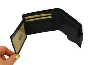 Portfel Męski Skórzany EL FORREST Mały Skóra Bydlęca Poziomy Z Zapinką Jedno Skrzydełko 851 19 RFID CZARNY 11 x 8 x 2 [cm] - Portfele - miniaturka - grafika 6