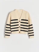Swetry dla dziewczynek - Reserved - Kardigan w paski - wielobarwny - miniaturka - grafika 1