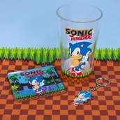 Dekoratorstwo - Zestaw Prezentowy Sonic The Hedgehog: Szklanka, Podkładka, Brelok - miniaturka - grafika 1