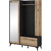 Meble do przedpokoju - Garderoba Diamond Piaski Meble Dąb Evoke, Czarna Struktura - miniaturka - grafika 1