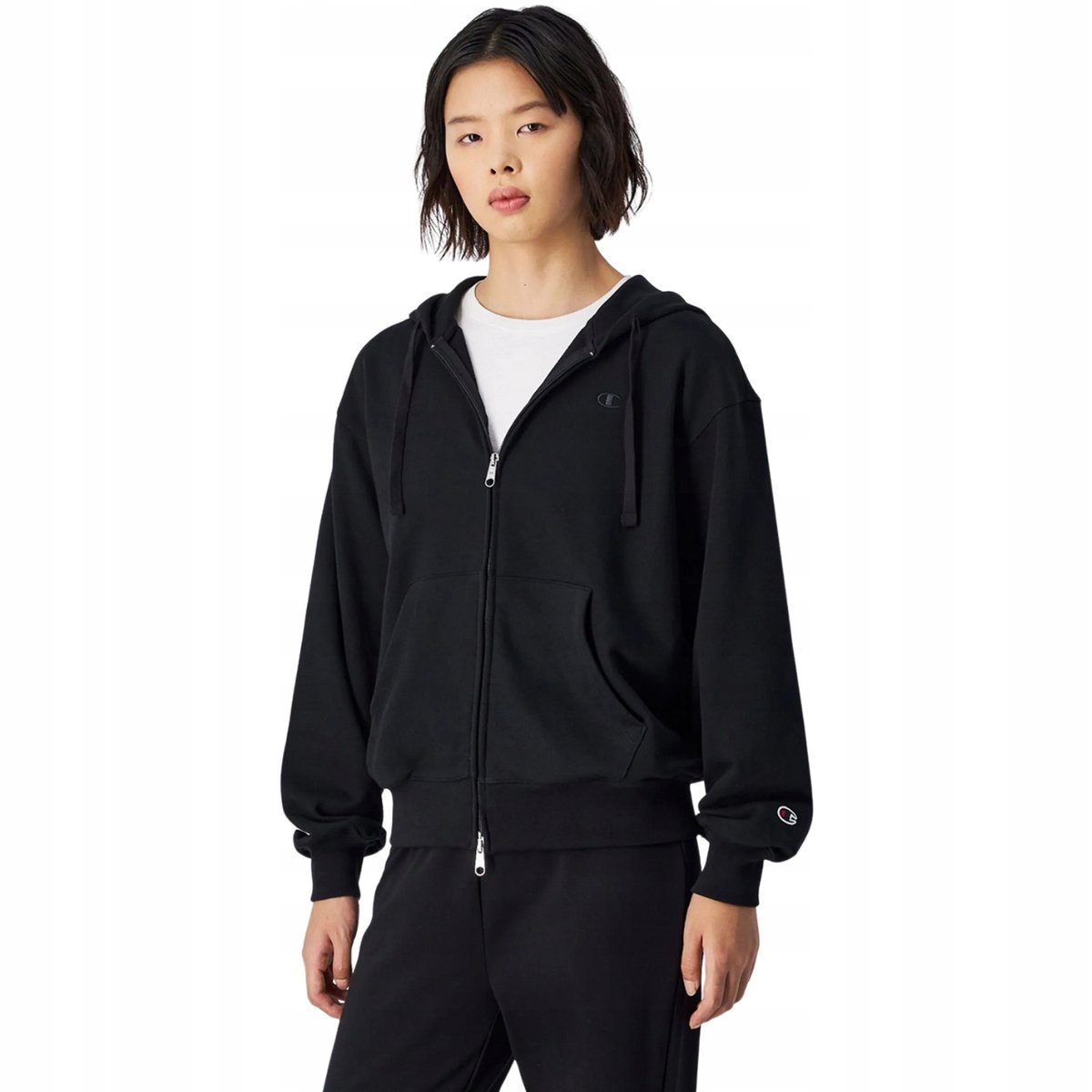 Bluza damska Champion Full Zip Hoodie Sweatshirt czarna 117787 KK001 S