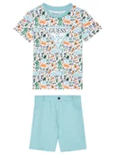 Spodenki damskie - Guess Komplet t-shirt i szorty sportowe N6GG00 K8HM4 Niebieski Regular Fit - miniaturka - grafika 1