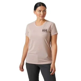 Helly Hansen Damska koszulka W Skog z Recycled Graphic - Pink Cloud, XL - Koszulki i topy damskie - miniaturka - grafika 1