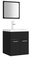 Szafki łazienkowe - Czarna szafka łazienkowa z umywalką i lustrem - Coda 4X - miniaturka - grafika 1