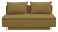 Sofy i kanapy - Sofa rozkładana SARA, sofa z funkcją spania i podstawą do spania, sofa rozkładana: 200 x 85 x 95 cm, kanapa z tkaniny wiklinowej, sofa rozkładana w kolorze: żółtym - miniaturka - grafika 1
