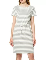 Sukienki - Vila Damska sukienka Vitinny Waist Detail S/S Dress/Ka/Su, Desert Sage/Stripes:white Stripes, M - miniaturka - grafika 1