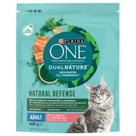 Sucha karma dla kotów - Purina ONE Dual Nature, łosoś ze spiruliną - 4 x 650 g - miniaturka - grafika 1