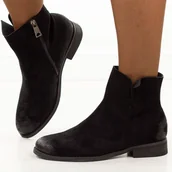 Botki damskie - Czarne zamszowe botki damskie Vinceza 39961 - miniaturka - grafika 1