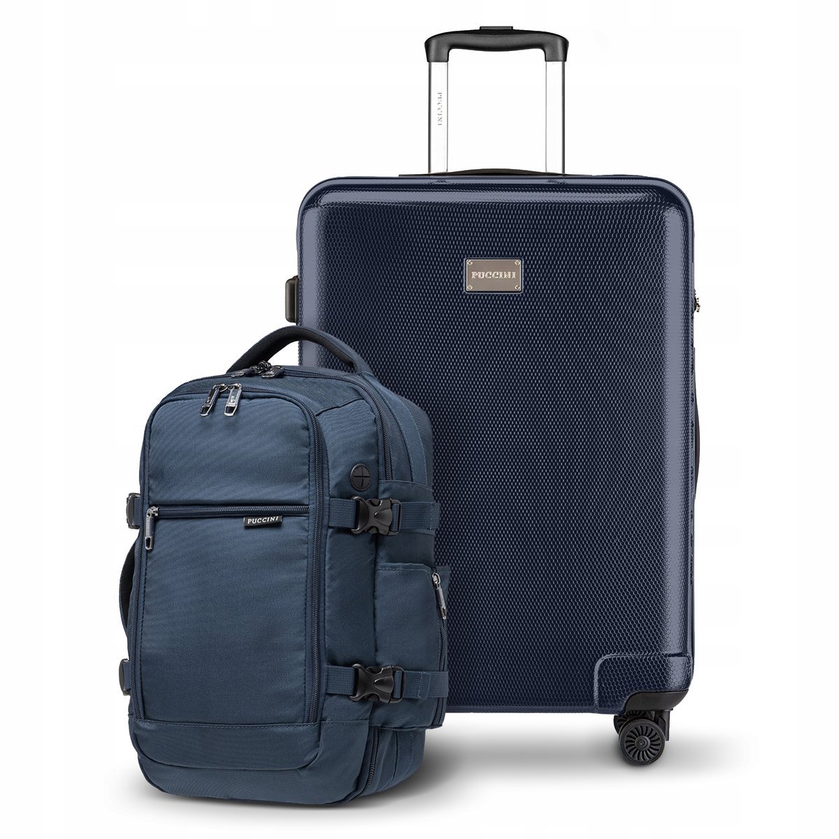 Walizka Średnia Podróżna PC + Plecak do Samolotu Easypack Zestaw na Prezent