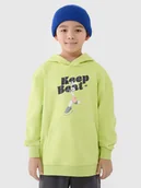 Bluzy dla chłopców - 4F Bluza dresowa nierozpinana z kapturem chłopięca - żółta 164 (13-14 lat) - miniaturka - grafika 1