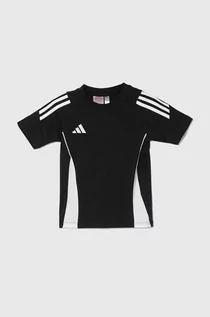 Koszulki dla chłopców - adidas Performance t-shirt bawełniany dziecięcy TIRO24 SWTEEY kolor czarny wzorzysty - grafika 1