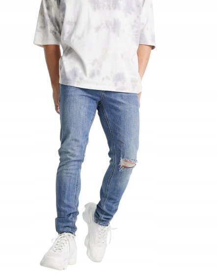 Jeansy Męskie Niebieskie Klasyczne 34/30 1Xbf