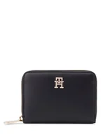 Portfele - Tommy Hilfiger Portfel damski Kobiety Sztuczna skóra czarny jednolity, ONE SIZE - miniaturka - grafika 1