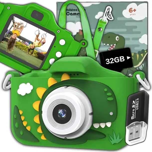 Aparat Cyfrowy Fotograficzny Dla Dzieci 40mpx Kamera Zabawka Gry+karta 32gb