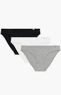 Majtki damskie - 3-pack figi damskie bikini 3CLP-001-CZA/BIA/SZMJ, Kolor czarno-biało-szary, Rozmiar M, ATLANTIC - Intymna - miniaturka - grafika 1