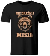 Koszulki męskie - Koszulka Nie Drażnij Misia, Śmieszny T-shirt z Nadrukiem, roz. M - miniaturka - grafika 1