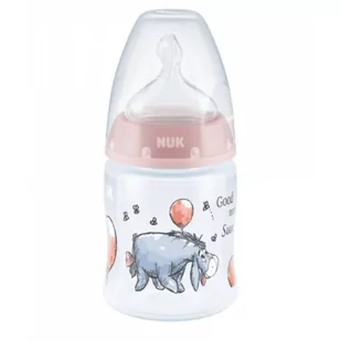 NUK Butelka FC+ z PP 150ml seria DISNEY KUBUŚ PUCHATEK ze wskaźnikiem temperatury (0-6mc-a, smoczek SILIKON do mleka) różowa - OSIOŁEK 743932A - Butelki dla niemowląt - miniaturka - grafika 1