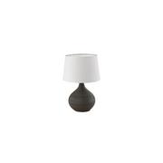 Ciemnobrązowa lampa stołowa z ceramiki i tkaniny Trio Martin, wys. 29 cm