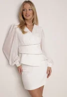 Spódnice - Biała Gładka Spódnica VICES o Ołówkowym Kroju Abilura - miniaturka - grafika 1