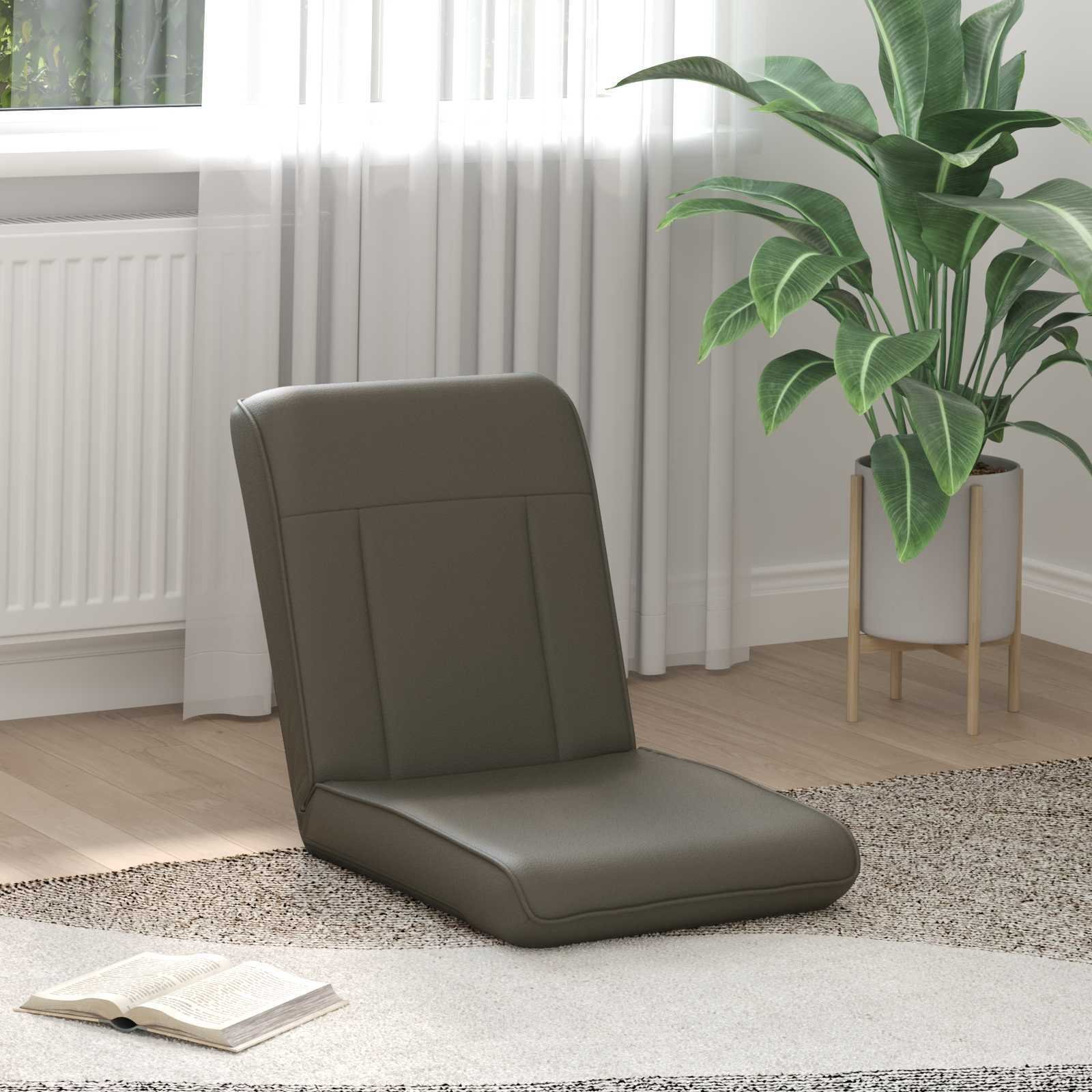 vidaXL vidaXL Krzesło na podłogę Szary 50 x 73 x 60 cm Skóra ekologiczna