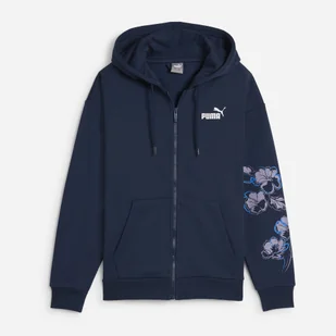 Bluza sportowa damska rozpinana Puma Ess + Floral Vibes FZ Hoodie FL 68602614 L Granatowa (4067982706227) - Bluzy sportowe damskie - miniaturka - grafika 1
