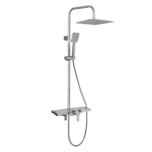 Yoka Bateria prysznicowa natryskowa panel slim kwadrat z deszczownicą 25 cm - Yoka BP.OSLO 25 CHR - Zestawy prysznicowe - miniaturka - grafika 1