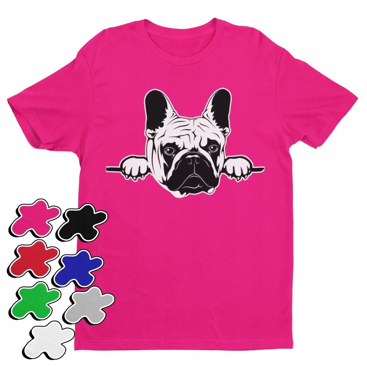 Koszulka T-Shirt Dziecięca Z Nadrukiem Pies Piesek Buldog Pupil -L 146-152