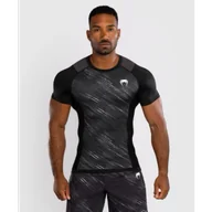 Kimona, stroje i obuwie - Venum Rashguard Krótki Rękaw Short Sleeve Rapid Black/Storm Grey - miniaturka - grafika 1