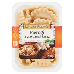 Karczma Bukówka Pierogi z grzybami i kaszą 500 g - Szybkie dania obiadowe - miniaturka - grafika 1