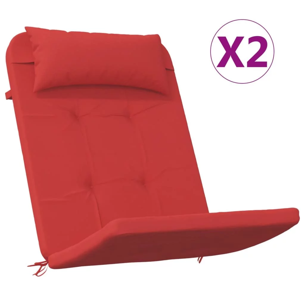 Poduszki na krzesła Adirondack, 2 szt, czerwone, t