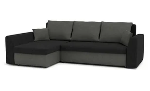 Narożnik z funkcją spania, Paul, 240x140x75 cm, czarny, szary - Narożniki - miniaturka - grafika 1