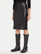 Spódnice - Morgan Spódnica z imitacji skóry 242-JMADO Czarny Slim Fit - miniaturka - grafika 1