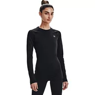 Koszulki i topy damskie - Under Armour Koszulka damska Authentics z długim rękawem z okrągłym dekoltem, Czarny (001)/biały, S - miniaturka - grafika 1