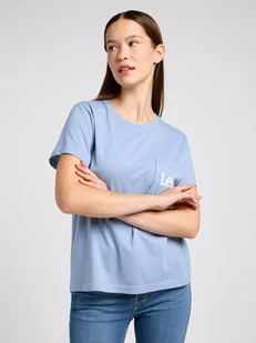 Koszulka damska bawełniana Lee 112350254 XS Niebieska (5401019826615) - Koszulki i topy damskie - miniaturka - grafika 1