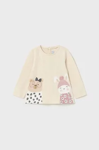 Mayoral longsleeve niemowlęcy kolor beżowy - Bluzki dla niemowląt - miniaturka - grafika 1