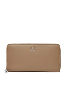 Calvin Klein Duży Portfel Damski Ck Daily Large Zip Around_Pbl K60K612850 Brązowy - Portfele - miniaturka - grafika 1