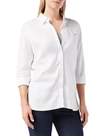 Bluzki damskie - Tommy Hilfiger Damska bluzka Heritage Regular Fit Shirt, CLASSIC WHITE, 44 - miniaturka - grafika 1