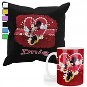 Gadżety dla niej i dla niego - ZESTAW KUBEK + POSZEWKA Z NADRUKIEM-DLA FANA PREZENT MYSZKA MIKI MINNI+IMIĘ - miniaturka - grafika 1