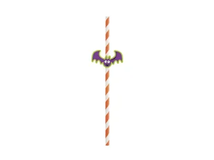 Słomki papierowe Nietoperz - 8 szt. - Halloween - miniaturka - grafika 1