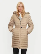 Kurtki damskie - Calvin Klein Kurtka zimowa K20K208011 Beżowy Slim Fit - miniaturka - grafika 1
