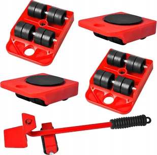 Podstawki Rolki Transportowe z Dźwignią do Przesuwania Mebli Agd 150KG - Zawiasy, okucia i inne akcesoria - miniaturka - grafika 1