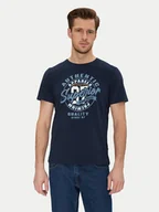 Koszulki męskie - Blend T-Shirt 20717758 Granatowy Regular Fit - miniaturka - grafika 1