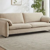 Sofy i kanapy - Kanapa 3-osobowa z beżowej tkaniny OPRALIO - miniaturka - grafika 1
