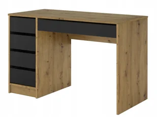 Biurko Maks dąb artisan czarny 120cm prawe lewe - Biurka dla dzieci - miniaturka - grafika 1