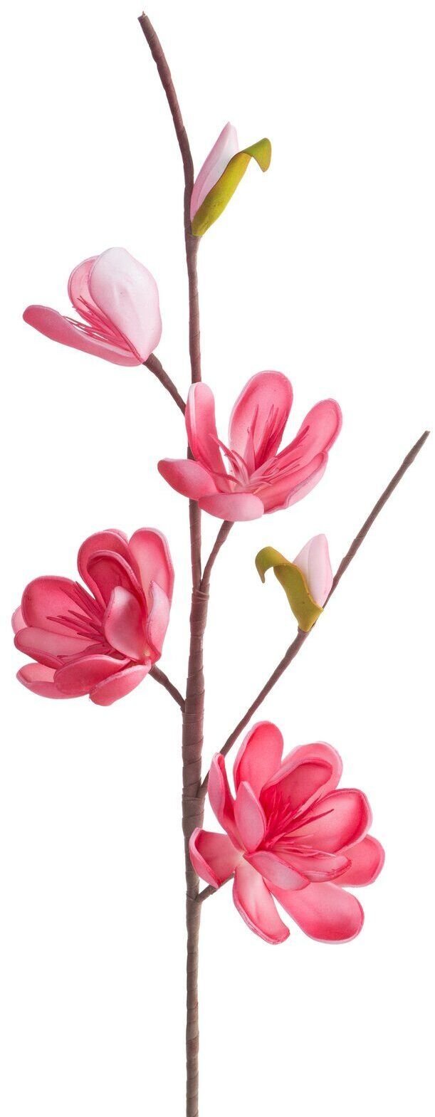 Eurofirany Sztuczna gałązka magnolii ciemnoróżowa 82 cm komplet 6 szt
