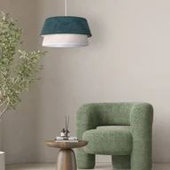 Lampy sufitowe - Euluna Żyrandol Boucle, Ø 50 cm, zielony/ecru - miniaturka - grafika 1