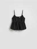 Koszulki i topy damskie - Reserved - Top typu bombka - czarny - miniaturka - grafika 1