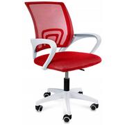 Fotele i krzesła biurowe - Czerwone krzesło obrotowe na kółkach - Azon 3X - miniaturka - grafika 1